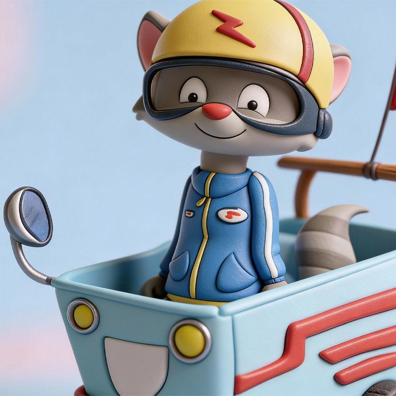 Mouse character in vehicle